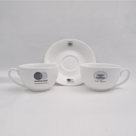 брендированные кружка с блюдцем